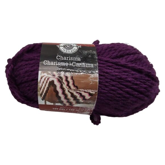 Mixed Lot of 2 Charisma by Loops & Threads Acrylic Yarn Dark Purple #3 Yellow #1 - Picture 6 of 11